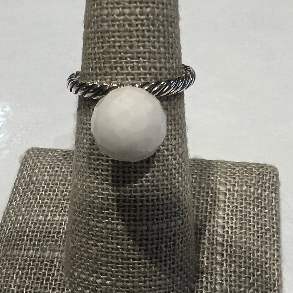 David Yurman 925 Cable faceted ball ring 10mm sz 6